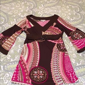 Pink and brown tunic